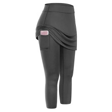 Womens Fitness Leggings with High Waist Pilates Pants-Gray L