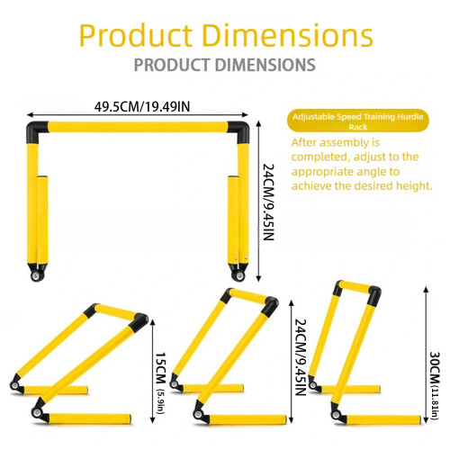 Speed Agility Hurdle Adjustable Training Hurdles-Yellow 30CM 1