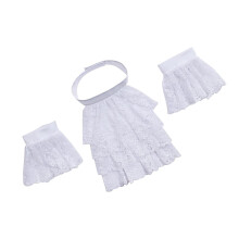 Kanten faux kraag pols manchet set elegante koloniale Jobot-Wit