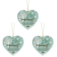Family Bond Winter Scene Ornament Handcrafted- 3pcs