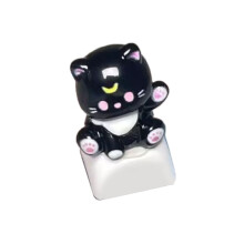 Customiseds ESC Anime Keycap 3D Cartoon Katten Hoofd-Zwart