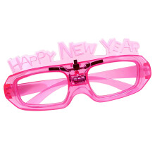 Verres en plastique multicolores brillants avec batterie-Rose