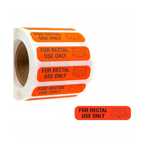 500PCS Waterproof Rectal Use Only Labels PVC Adhesive-Orange