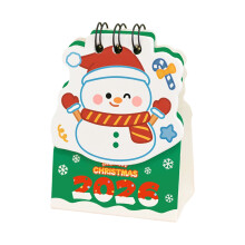 Calendrier mensuel de bureau de Noël-Bonhomme de neige de Noël