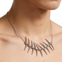 Zilveren Doorn Spikes Fishbone Chokers Ketting-Doorn ketting