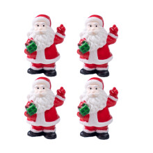 Lot de 4 figurines réalistes du père noël,-recevoir un cadeau