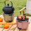 Portable Camping Small Carbon Stove Compacts Windproof BBQ-Pink 4
