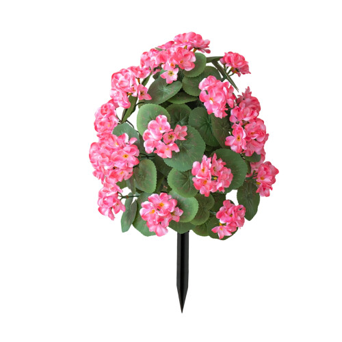 Artificial Begonia Flower With Stake Realistic Plastic-pink