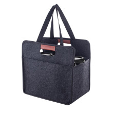 Convenient Felt Bag With Handle Beverage Organizers For-6cups