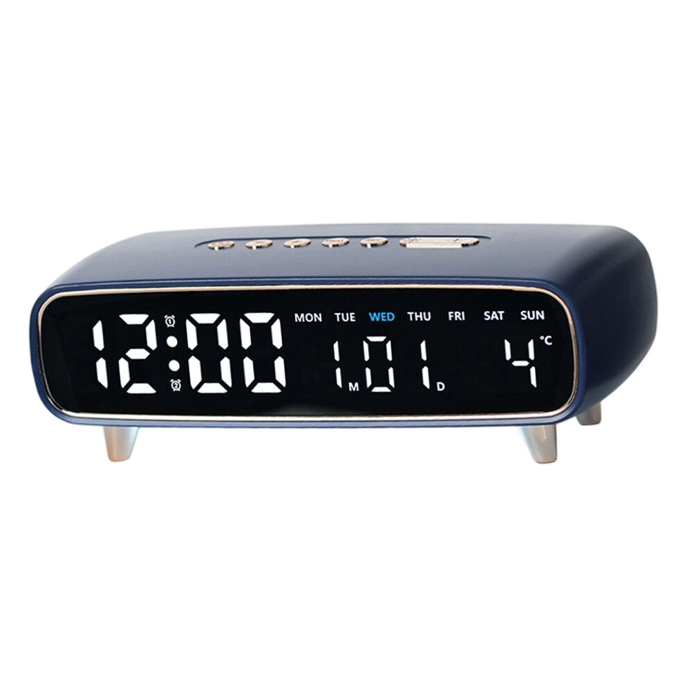 Stylish Digital Alarm Clock With Week Month Display-Deep Blue 7704001162882