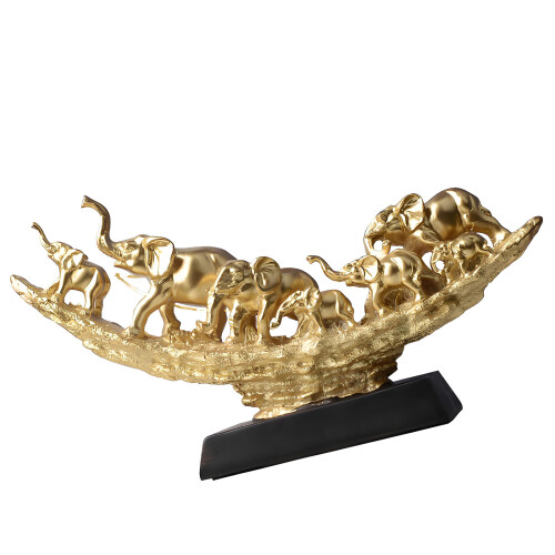 Elefantenherden mit Babys, Frgurine-Skulptur,
