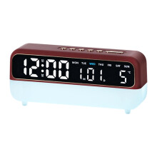 Digitaluhr, Nachtlicht, digitaler Wecker mit Wochentag,-Rot