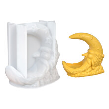 Moules en Silicone en forme de lune et de père noël, pour bougie