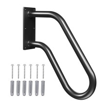 Sterke, aan de muur gemonteerde, gebogen leuning, metalen