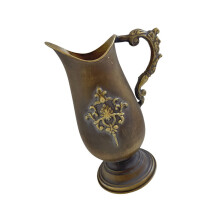 Distressed Bronze Metallvasen mit geprägtem Muster, hoher-B