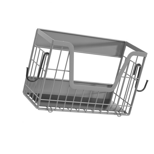 Sturdy Magnetic Refrigerator Rack With Large Wire Baskets-Gray