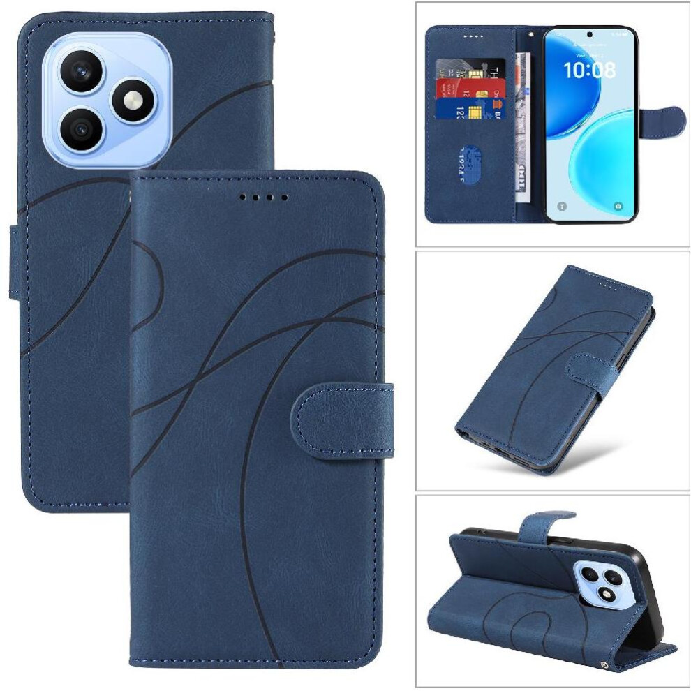 Flip Case For Honor X8d Card Slots And Kickstand Function Curved Pressure Line Skin Feel Leather And Frosted Tpu 764563387595