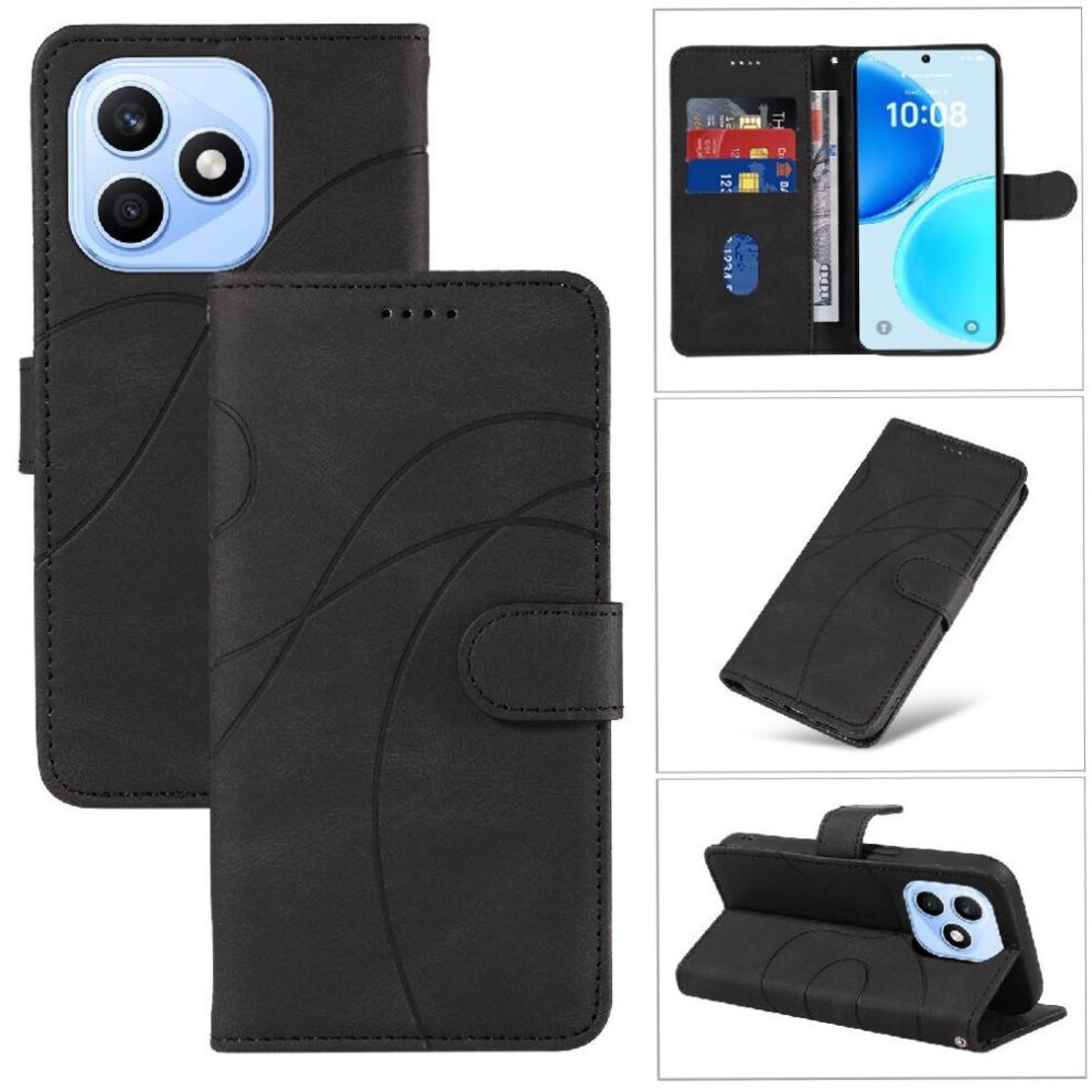 Flip Case For Honor X8d Card Slots And Kickstand Function Curved Pressure Line Skin Feel Leather And Frosted Tpu 764563387601