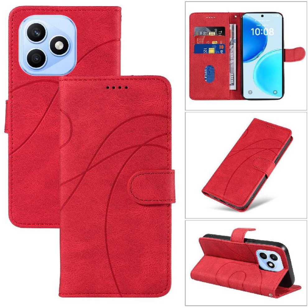 Flip Case For Honor X8d Card Slots And Kickstand Function Curved Pressure Line Skin Feel Leather And Frosted Tpu 764563387588