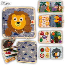 LittleMoonz Busy Board for kids Lion Themed Grey