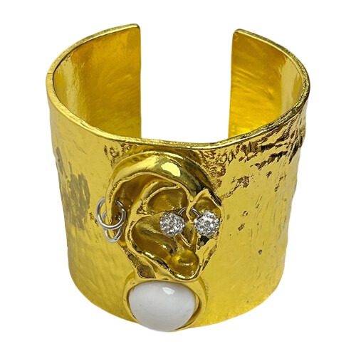 Elegant Wide Width Human Face Cuff Bangle Stylish Alloy-203