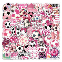 100 stuks roze voetbalpatroon sticker leuk waterdicht inpaklabel