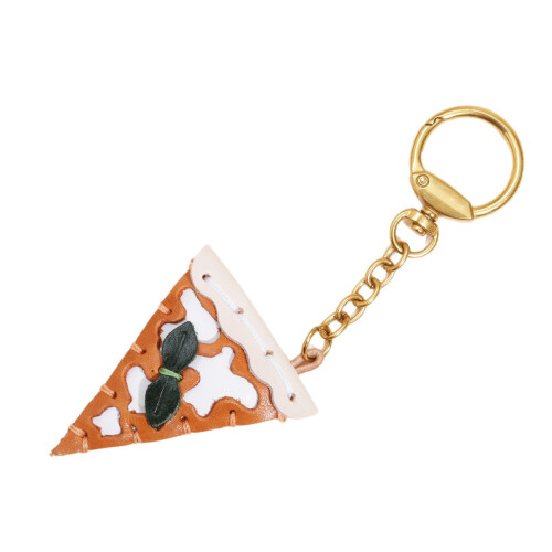 Creative Leather Pizza Key Holder Vibranting Color Great For Car