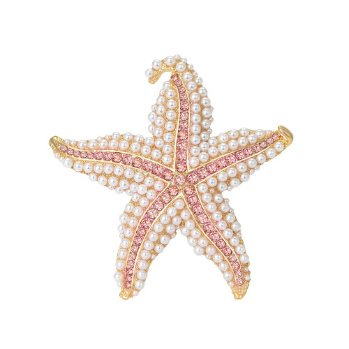Épingle en forme d'étoile de mer en alliage robuste-Rose 4649