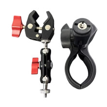 Twee maten microfoons met rood handvat, clipset met 30 mm-140 mm