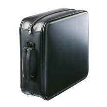 Strong Black PU Media Holder With Reinforced Stitching And Dust
