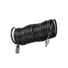 Coiled Flexible Pneumatic Tubing Quick Coupling Pipe 7.5m-Black