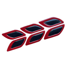 Autocollants 3D surélevés solides, 6 pièces, protection-Rouge