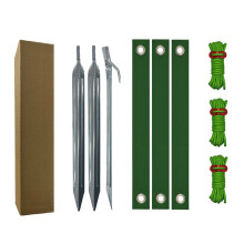 Garden Accessories Tree Stake with Strap Heavy Duty-Silver