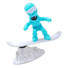 Fun Inertia Skiing Figurine Dashboard Ornament For Vehicle-Blue