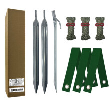 Tree Stake Kit Rustproof Heavy Duty Stakes Supports-Army Green