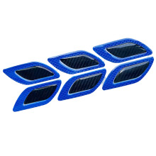 6PCS Not Collision Door Edge Guards with Carbon Fiber &-Blue