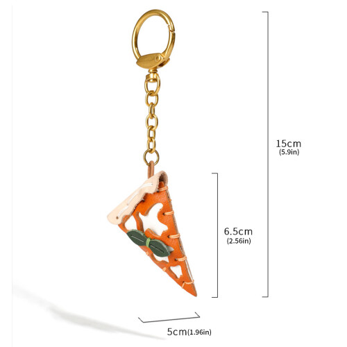 Creative Leather Pizza Key Holder Vibranting Color Great For Car 2