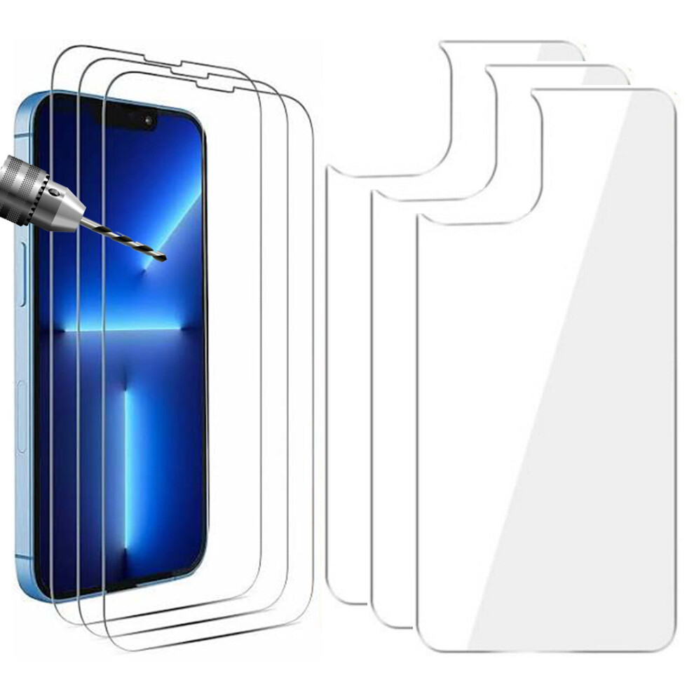 (Iphone 13) 3Pcs Tempered Glass Screen Protector For Apple Iphone 13 Pro Max Mini Front And Back 9360159011762
