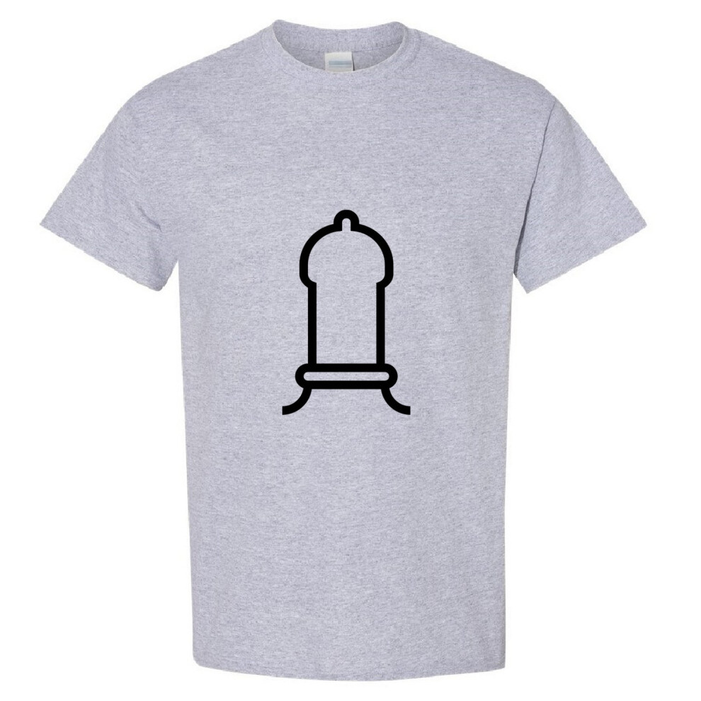 Gildan (Sport Grey, 2XL) Adult Dick Penis Condom Joke Funny Art Men T Shirt Tee Top