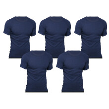 (L - 18) Bonds 5 Pack Crew Round Neck Raglan Blank Plain Basic Mens Navy Blue T‑shirt Tee Top MB3937 NV2 Navy 2