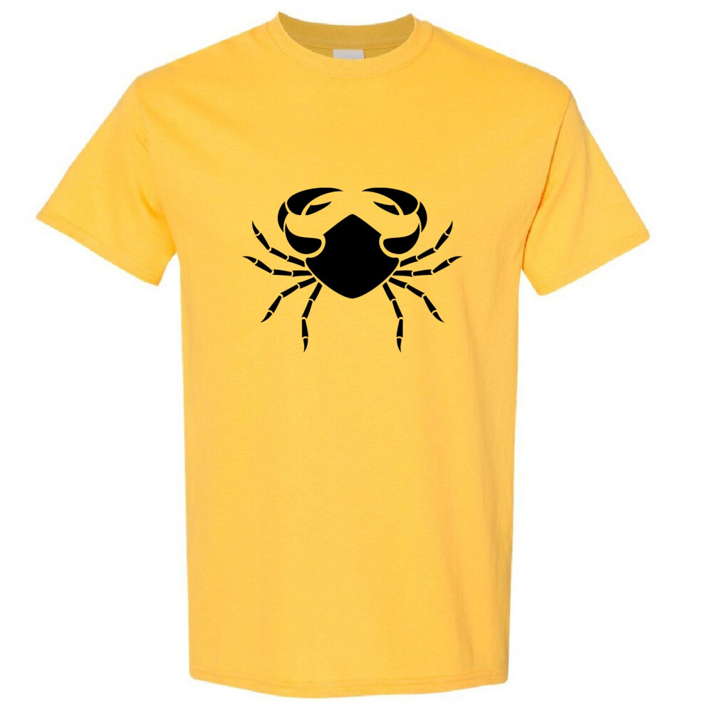 Gildan (, M) Cancer Crab Zodiac Horoscope Astrological Symbol Sign Men T Shirt Tee Top Yellow