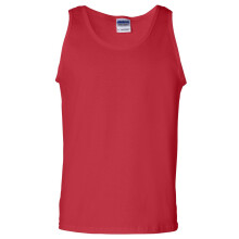(Red, 3XL) Blank Plain Basic Tank Top Singlet T Shirt Small Big Men's Cotton Premium Quality