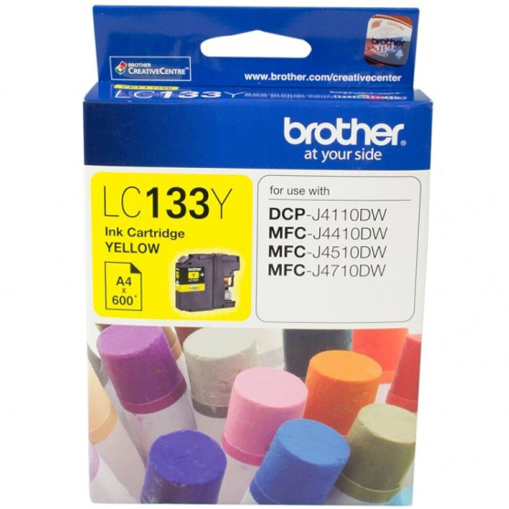 Genuine Brother Lc133 Ink J4110dw J4410dw J4510dw J4710dw Lc133y Yellow 4977766715409
