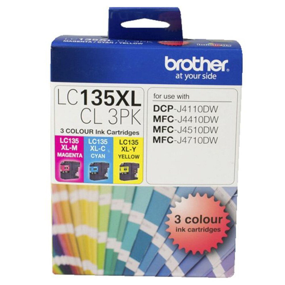 Brother Genuine Original Lc135xlcl3pk Colours Value Pack Ink Cartridge Lc-135Xl Cyan/Magenta/Yellow