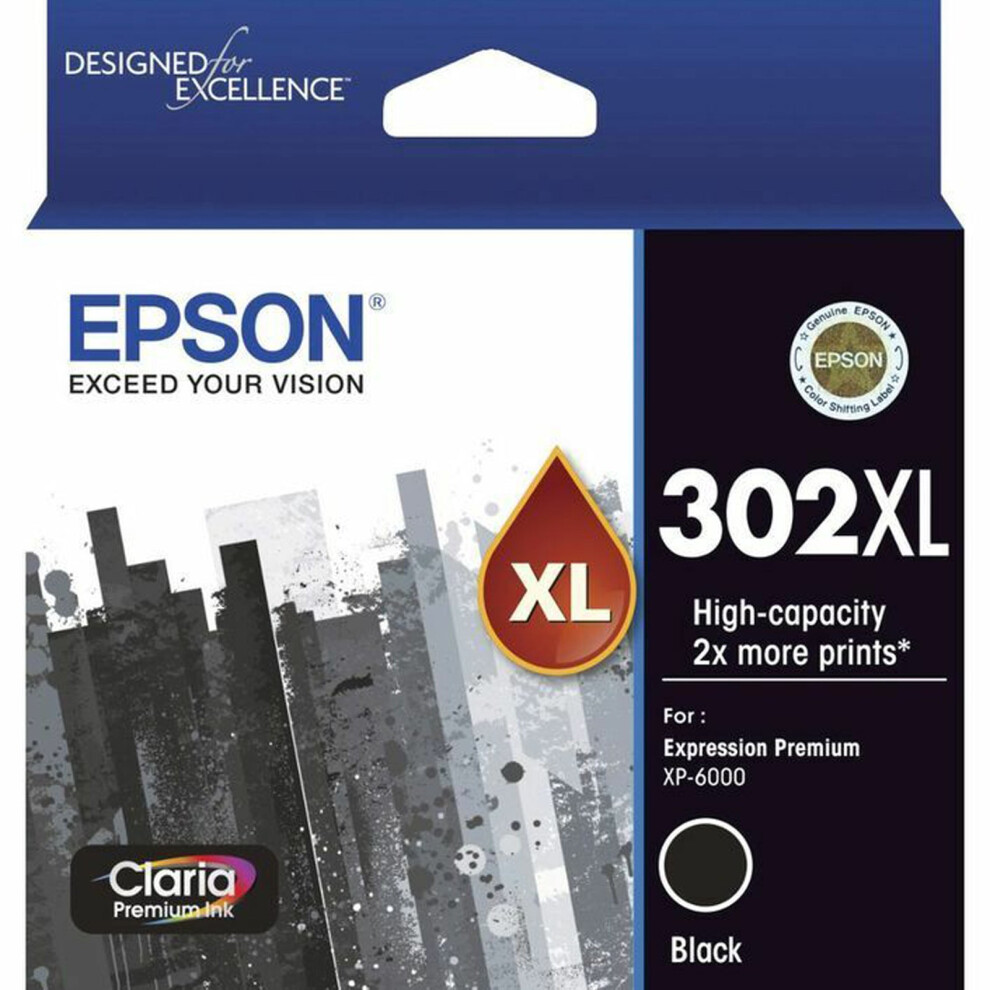 Epson Genuine Original 302XL Black Ink Cartridge Toner Claria Premium T01x192