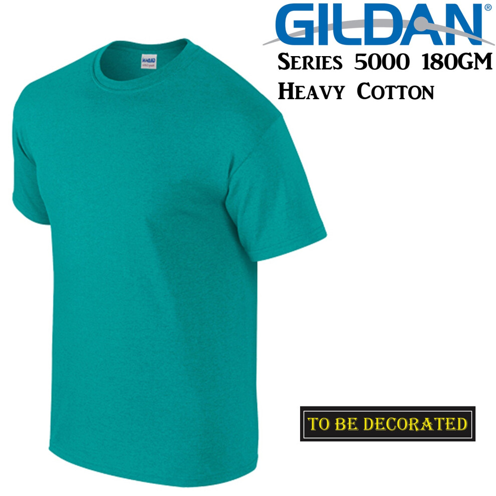 Gildan (2Xl) T-Shirt Antique Jade Basic Tee S M L Xl 2XL Big Men's Heavy Cotton Green