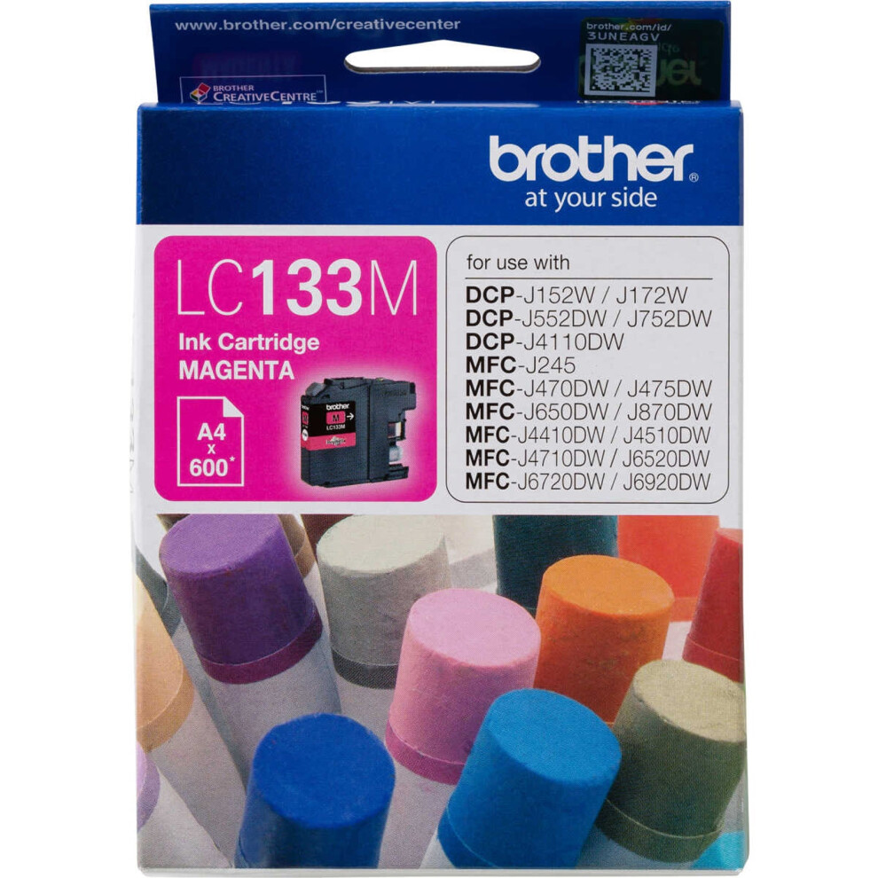 Genuine Brother Lc133 Magenta Ink J4110dw J4410dw J4510dw J4710dw Lc133m Pink 4977766715393