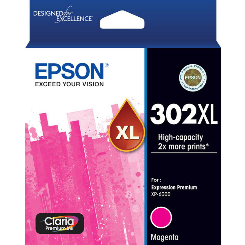 Epson Genuine Original 302XL Magenta Ink Cartridge Toner Claria Premium T01y392