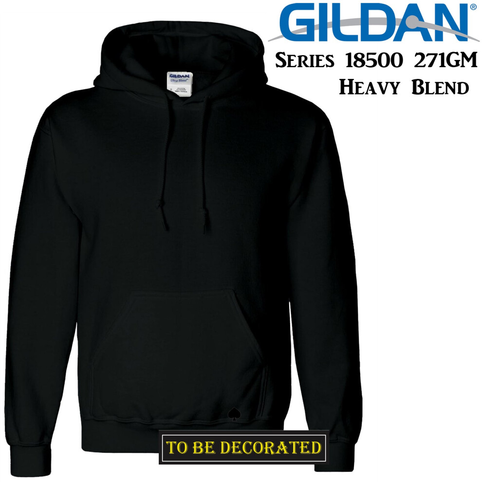 Gildan (3Xl) Hoodie Heavy Blend Basic Hooded Sweat Sweater Big Mens S -5Xl Black