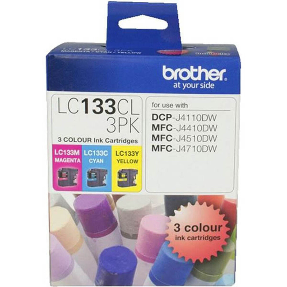 Brother Genuine Lc133 Ink 3 Colours J4110dw J4410dw J4510dw J4710dw Lc133cl3pk Cyan